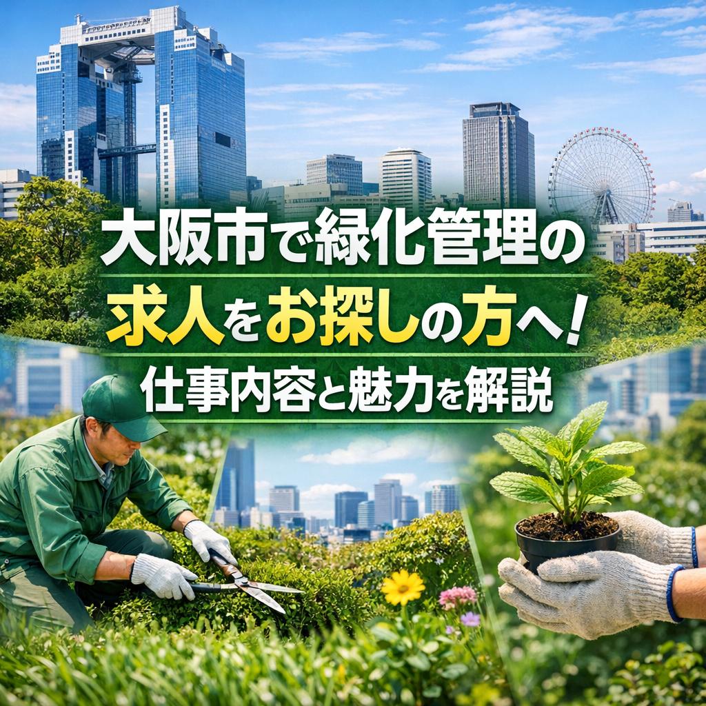 大阪市で緑化管理の求人をお探しの方へ！仕事内容と魅力を解説